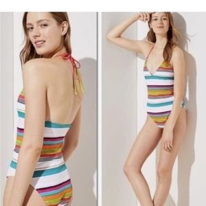 LOFT beach one piece halter swimsuit size 2